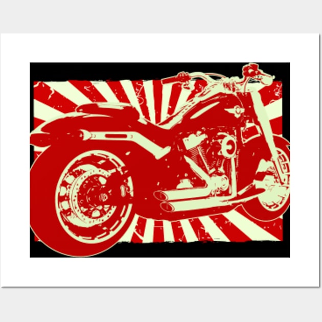 Motorcycle Retro On Wall Art by Socity Shop